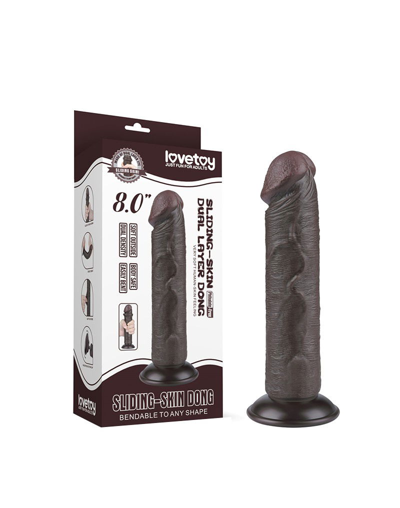 LoveToy Aftrekbare dildo 20 cm Zwart - Afbeelding 2