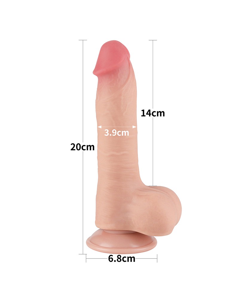 LoveToy Glijdende Huid Dildo 20 cm Nude - Afbeelding 14