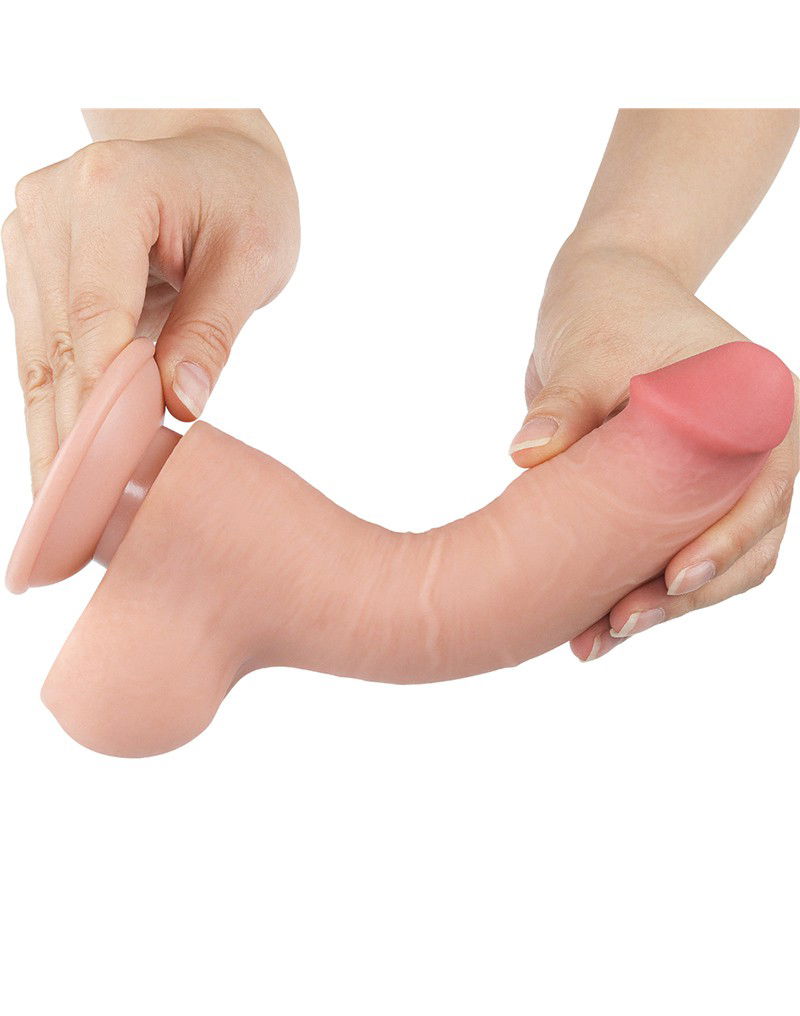LoveToy Glijdende Huid Dildo 20 cm Nude - Afbeelding 8