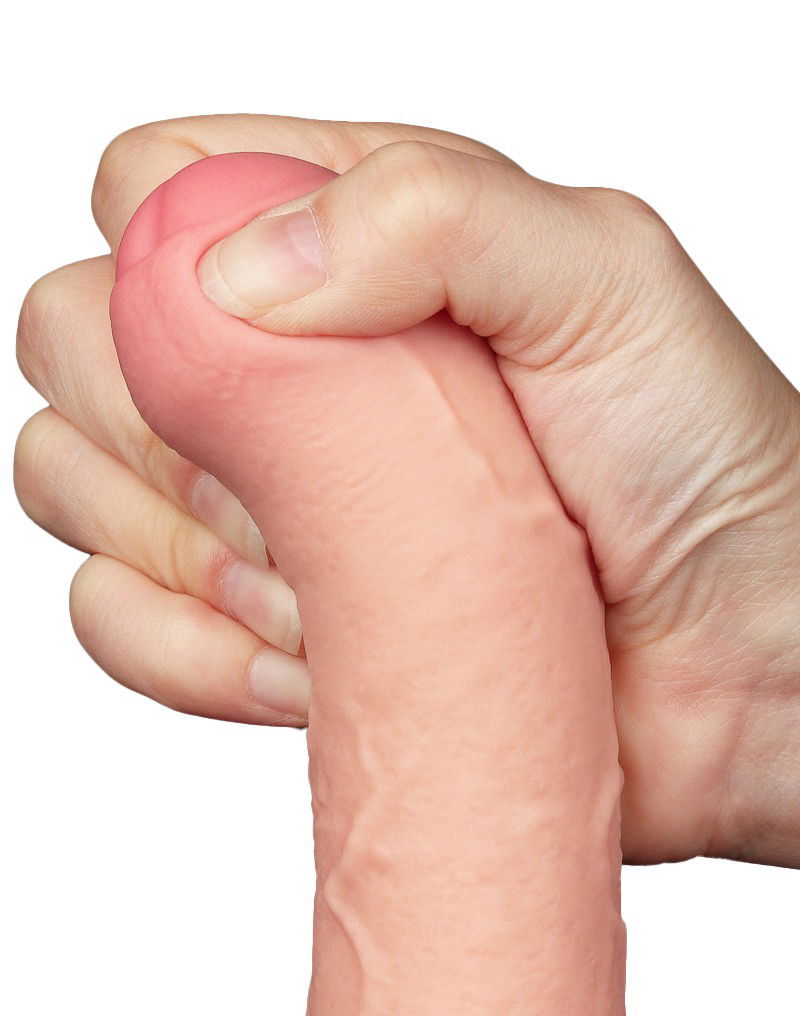 LoveToy Glijdende Huid Dildo 20 cm Nude - Afbeelding 10