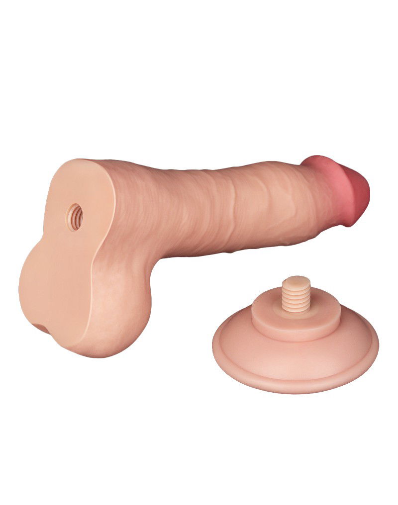 LoveToy Glijdende Huid Dildo 20 cm Nude - Afbeelding 4