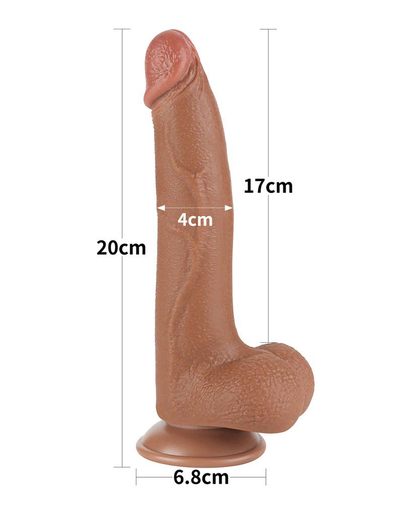 LoveToy Sliding Skin Dildo 20x4cm Bruin - Afbeelding 4