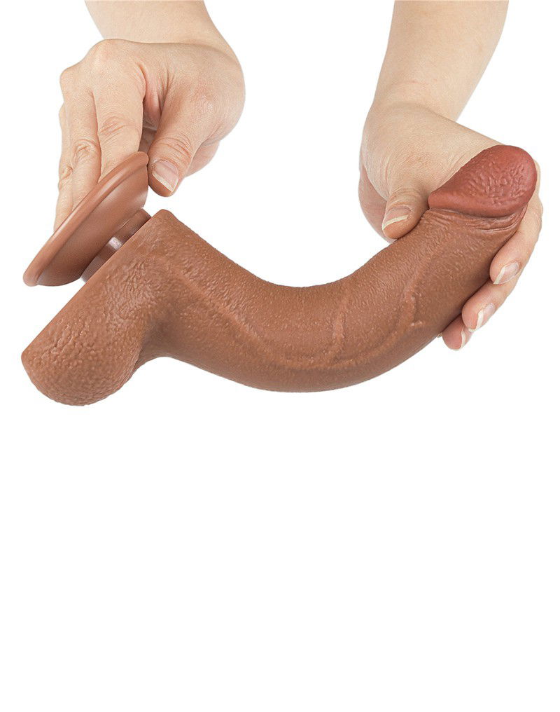 LoveToy Sliding Skin Dildo 20x4cm Bruin - Afbeelding 6