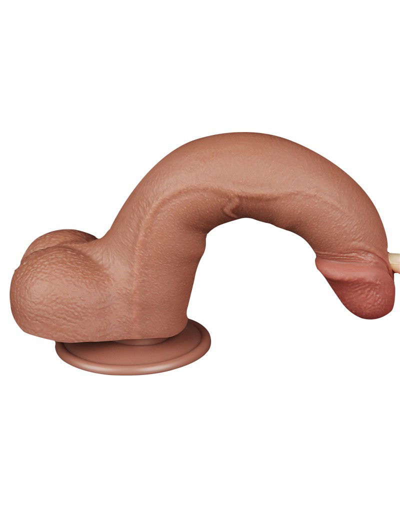 LoveToy Sliding Skin Dildo 20x4cm Bruin - Afbeelding 11