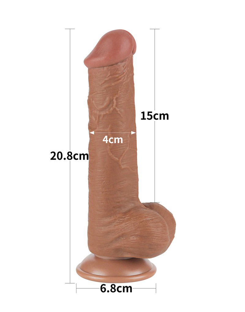 LoveToy Sliding Skin Dildo 20,8x4 cm Bruin - Afbeelding 5
