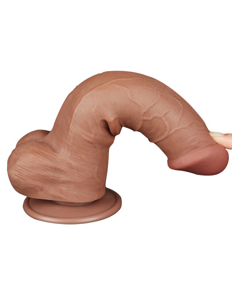 LoveToy Sliding Skin Dildo 20,8x4 cm Bruin - Afbeelding 10