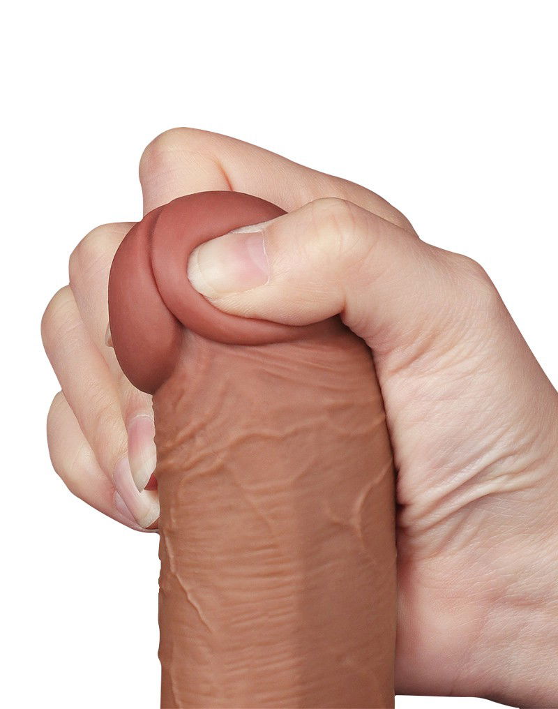 LoveToy Sliding Skin Dildo 20,8x4 cm Bruin - Afbeelding 12