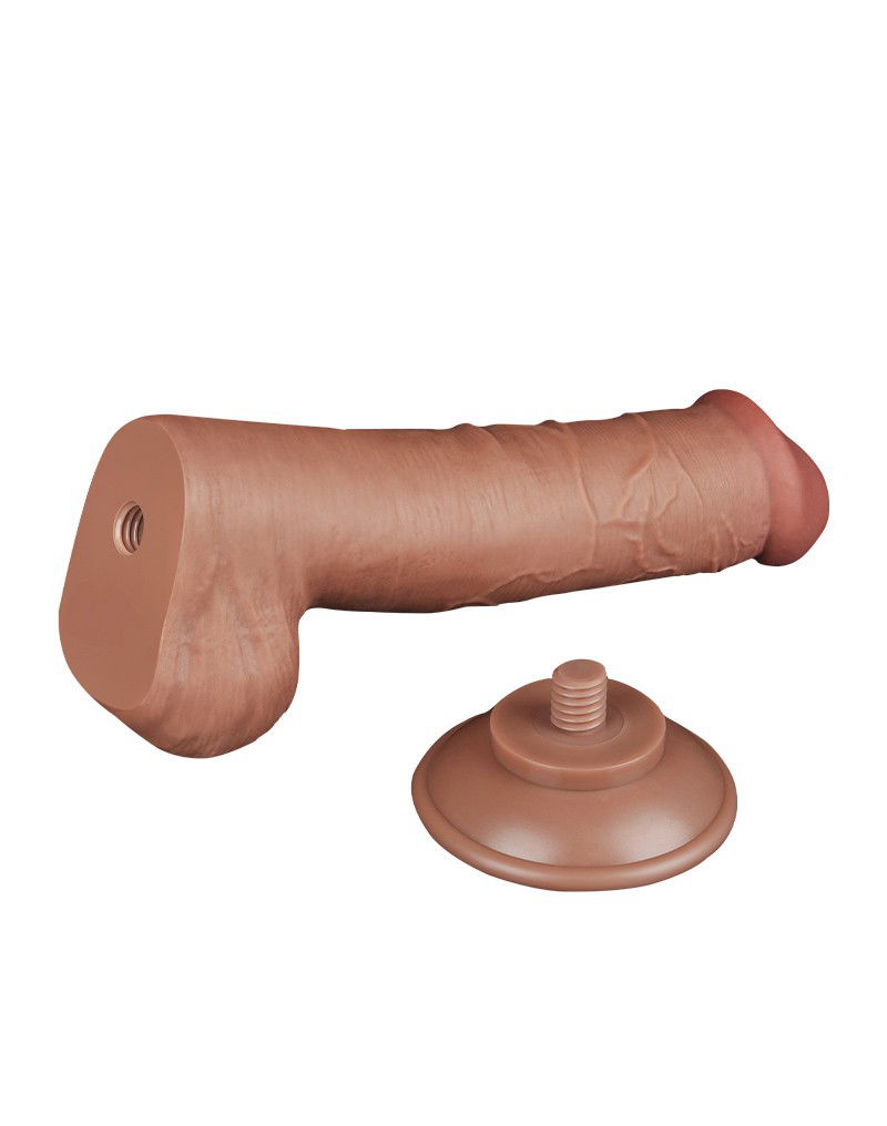 LoveToy Sliding Skin Dildo 20,8x4 cm Bruin - Afbeelding 13