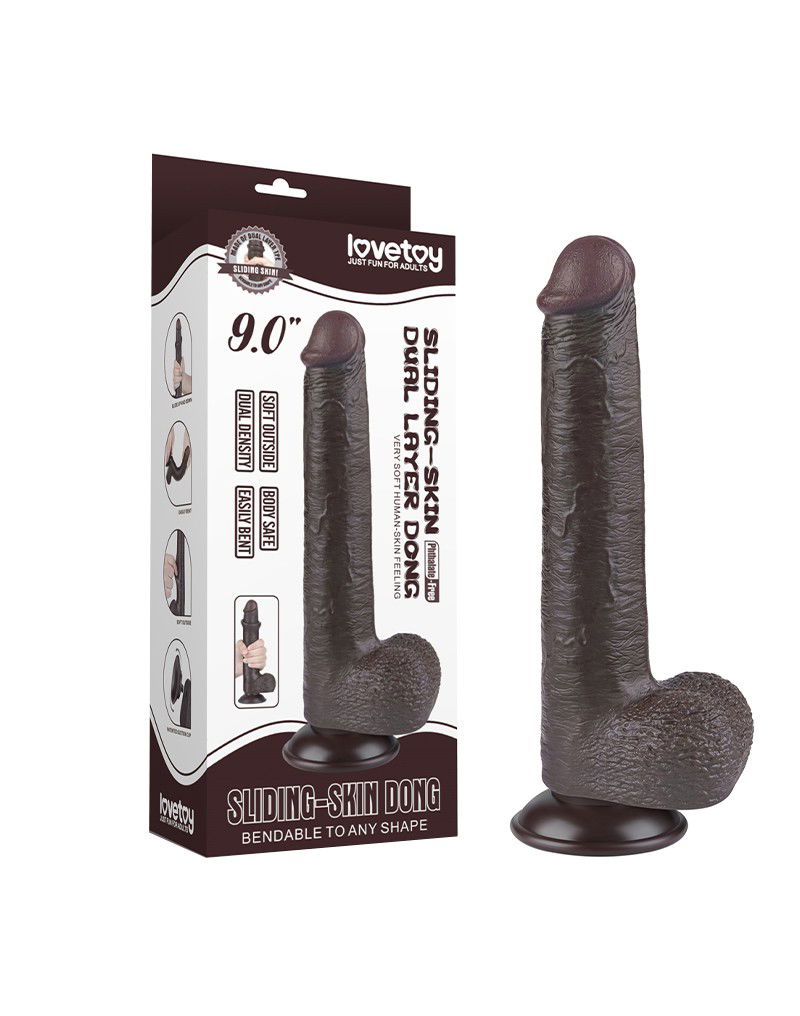 LoveToy Aftrekbare dildo 22 cm Zwart - Afbeelding 2