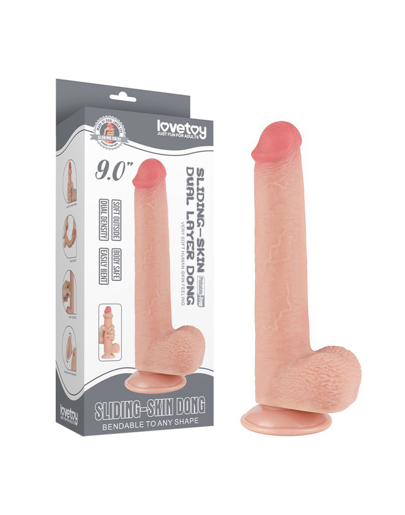 LoveToy Aftrekbare dildo 22 cm Nude - Afbeelding 2