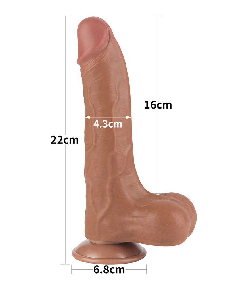 LoveToy Sliding Skin Dildo 22 cm Bruin - Afbeelding 4