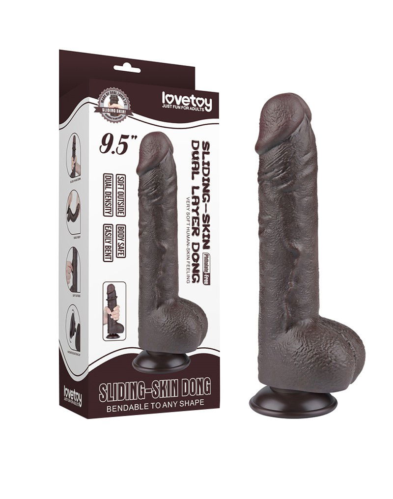 LoveToy Aftrekbare dildo 24 cm Zwart - Afbeelding 2