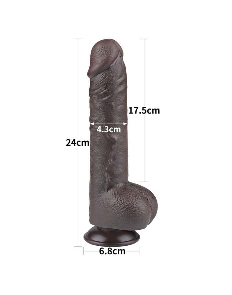 LoveToy Aftrekbare dildo 24 cm Zwart - Afbeelding 7