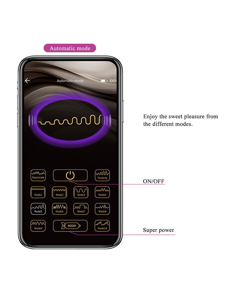 Pretty Love - Baird - Draagbare G-Spot Vibrator met App-bediening - Paars - Afbeelding 8
