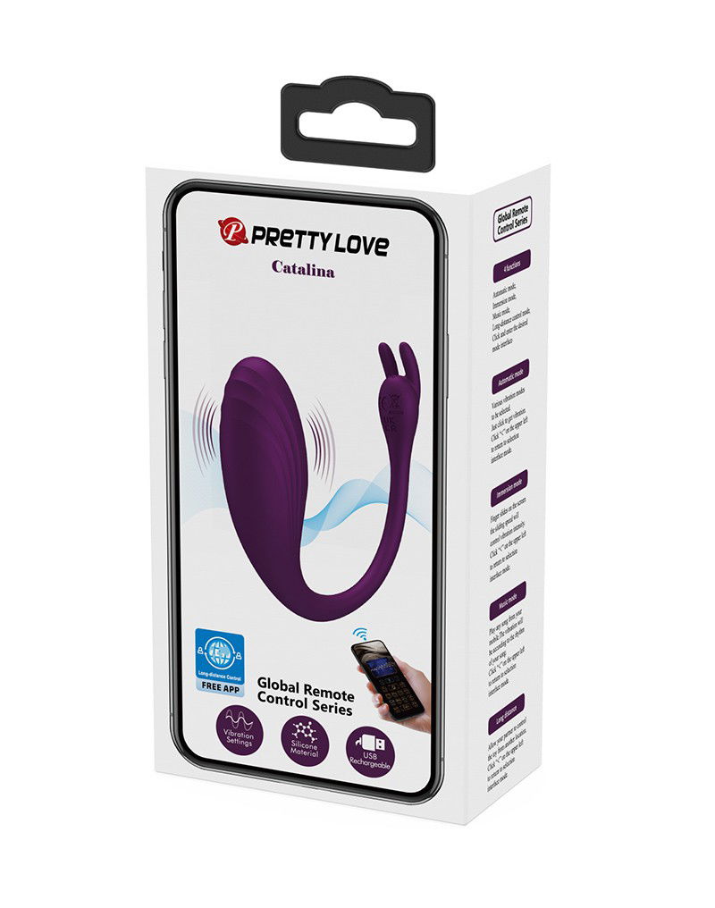 Catalina Draagbare Vibrator met App-bediening Paars - Afbeelding 2
