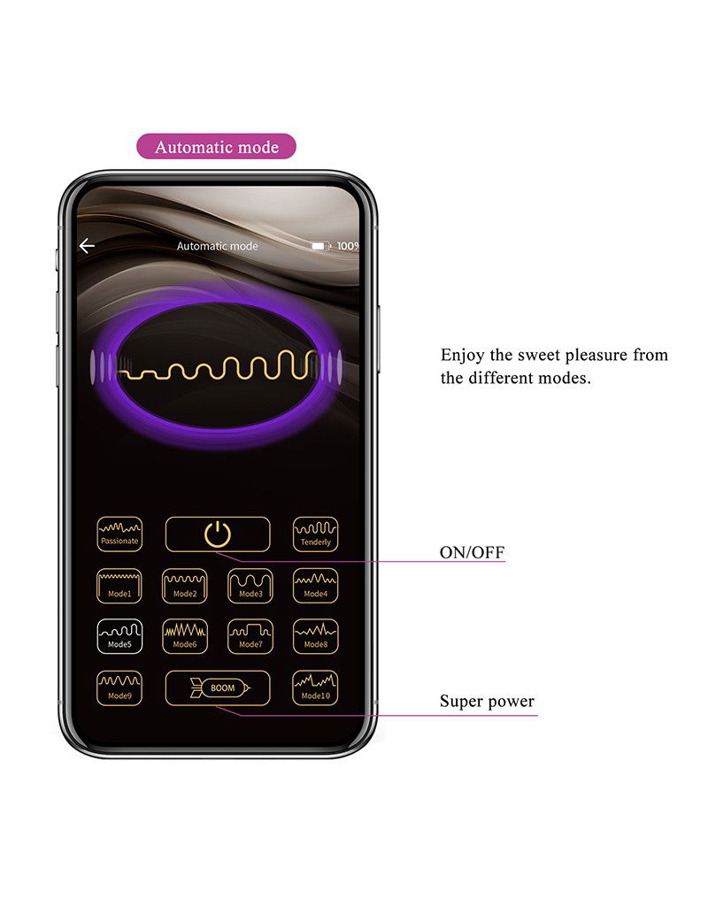 Catalina Draagbare Vibrator met App-bediening Paars - Afbeelding 11