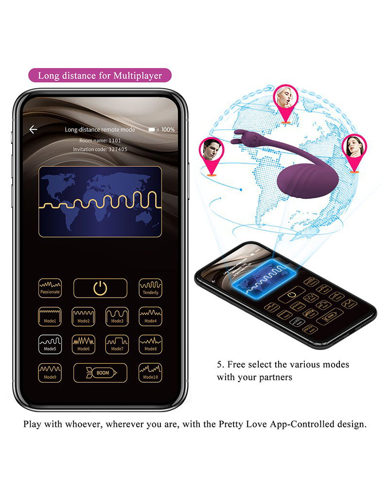 Catalina Draagbare Vibrator met App-bediening Paars - Afbeelding 15