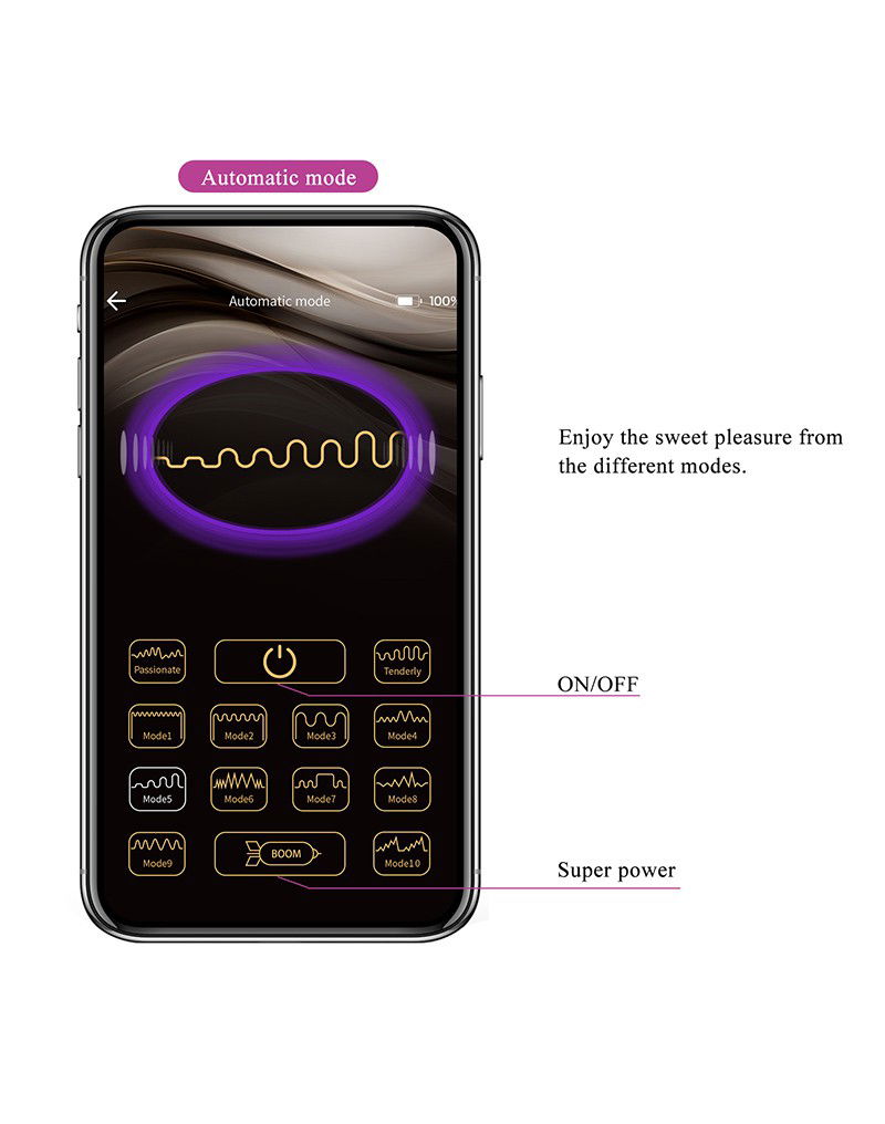 Pretty Love - Elvira - Vibrerende Kegelballetjes met App-bediening - Paars - Afbeelding 7