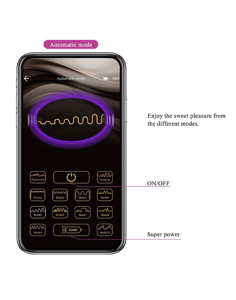 Hector G-Spot Estim Vibrator met App Paars - Afbeelding 9