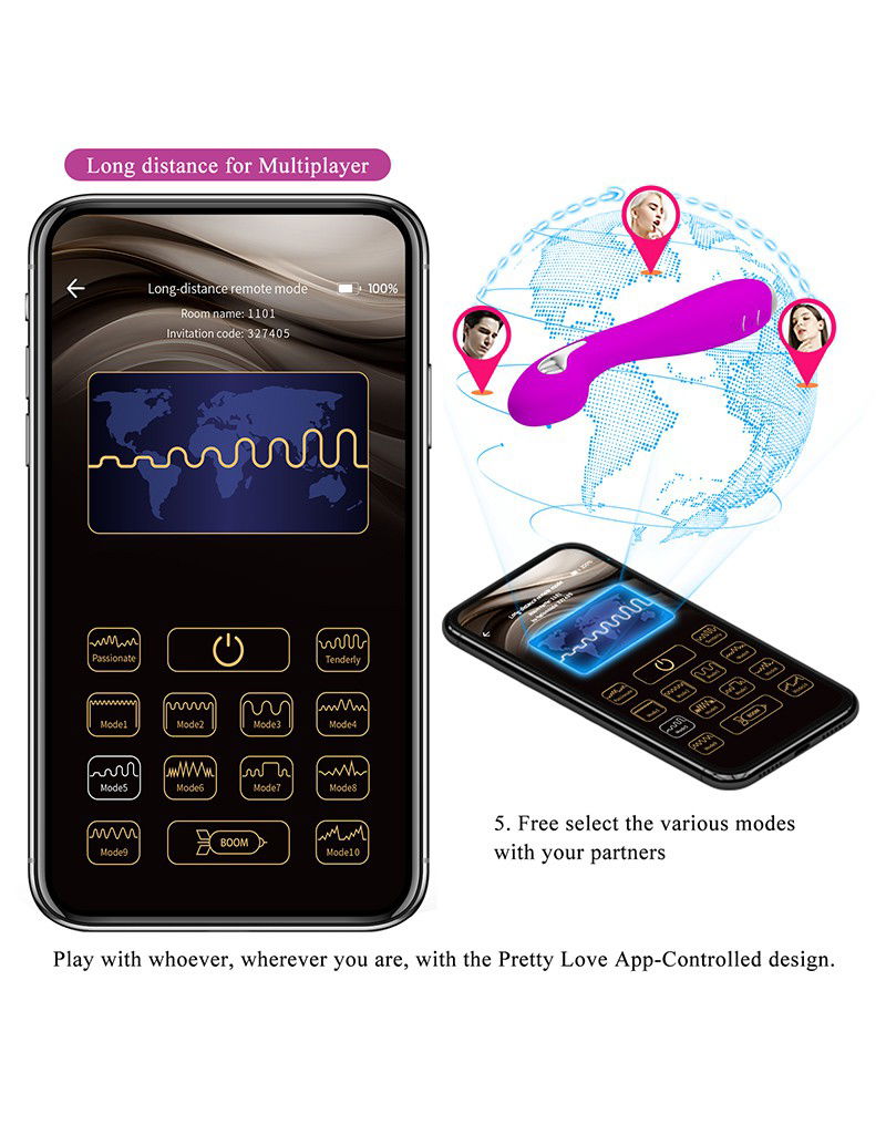 Hector G-Spot Estim Vibrator met App Paars - Afbeelding 13