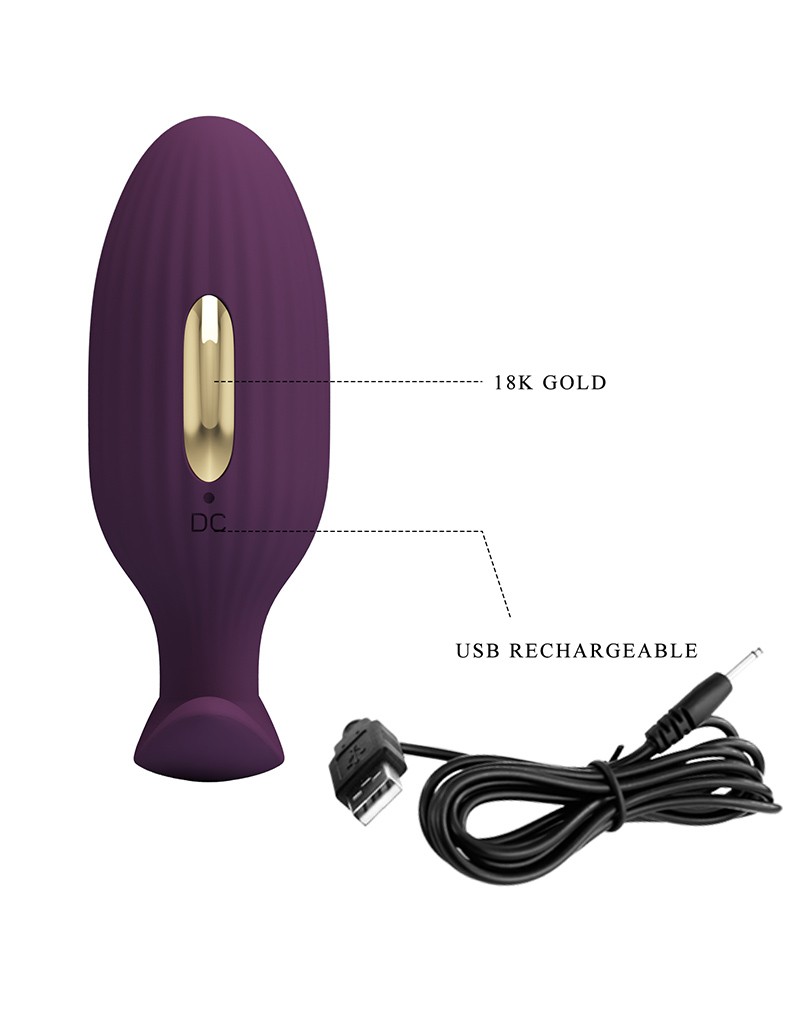 Pretty Love Jefferson Electric Shock Buttplug App Paars - Afbeelding 6