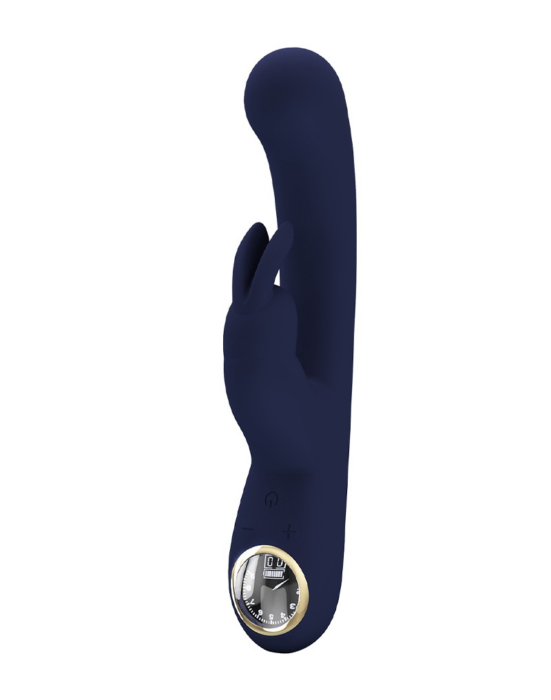 Lamar Rabbit Vibrator met Digitaal LED Display Donkerblauw