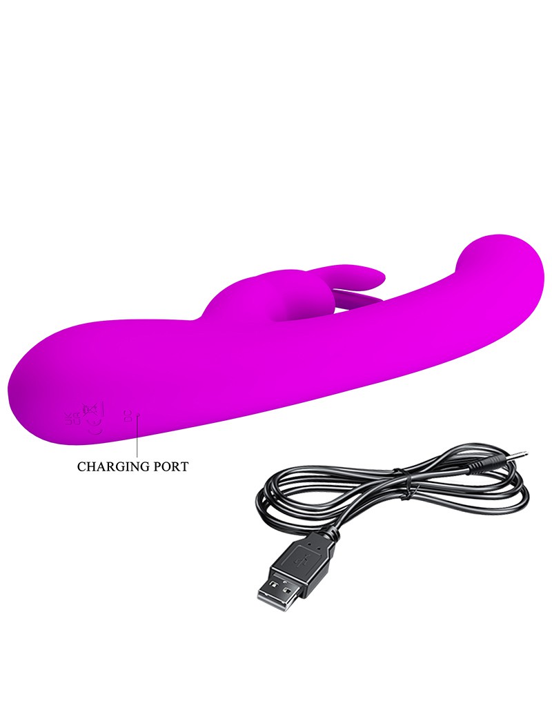 Lamar Rabbit Vibrator met Digitaal LED Display Paars - Afbeelding 8