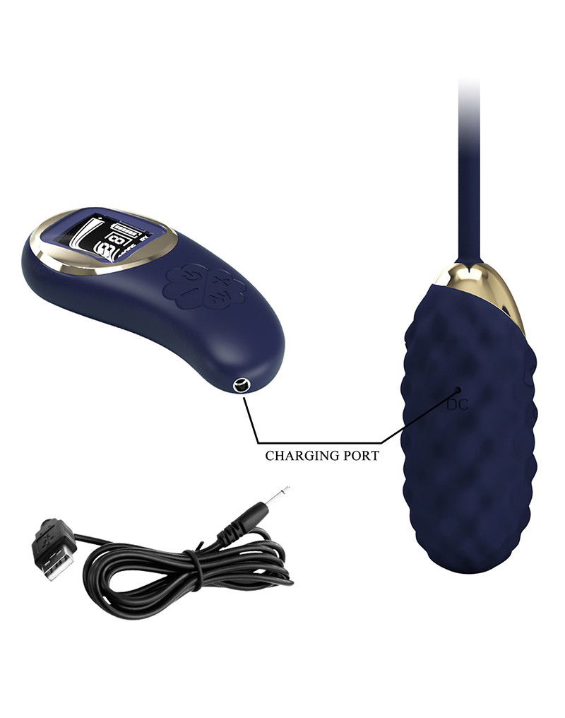 Pretty Love Vivian Ei-vibrator met afstandsbediening Donkerblauw - Afbeelding 8