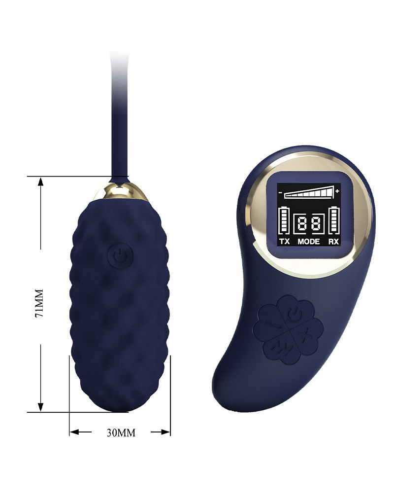 Pretty Love Vivian Ei-vibrator met afstandsbediening Donkerblauw - Afbeelding 6