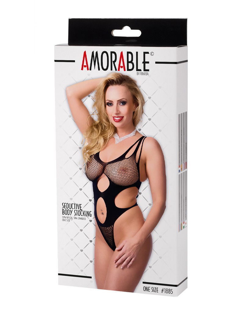 Amorable by Rimba Bodystocking One Size Zwart - Afbeelding 2
