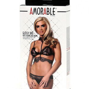 Amorable by Rimba BH met slip en choker Zwart