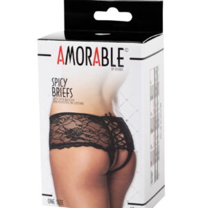 Amorable by Rimba – Slip met Open Achterkant – One Size – Zwart