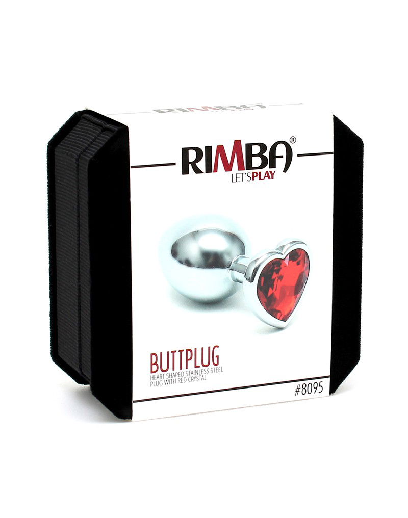 Rimba Buttplug KLEIN met Roode Kristal in Hartvorm - Afbeelding 3