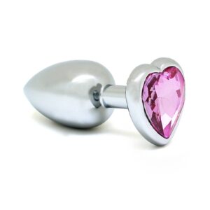 Rimba Buttplug KLEIN met Roze Kristal in Hartvorm