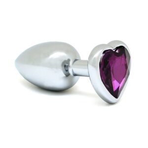 Rimba Buttplug KLEIN met Paarse Kristal in Hartvorm