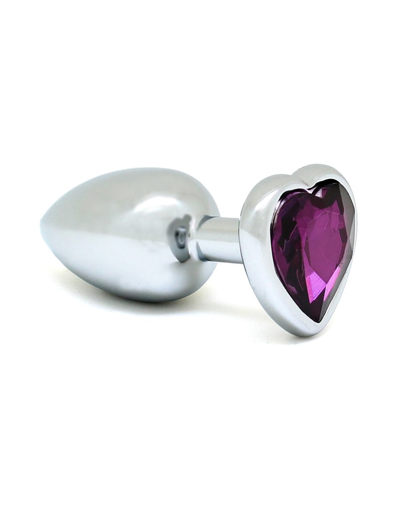 Rimba Buttplug KLEIN met Paarse Kristal in Hartvorm