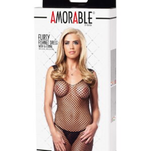 Amorable by Rimba – Visnet Jurk – One Size – Zwart