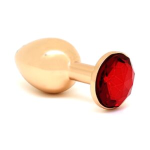 GOUDEN Buttplug KLEIN met kristal massief