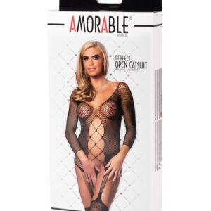 Amorable by Rimba – Open Catsuit – One Size – Zwart