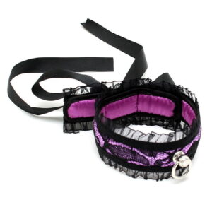 Bondage Play Satijn Look Kraag One Size Zwart / Paars