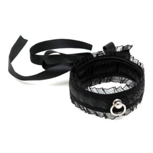 Bondage Play Satijn Look Kraag One Size Zwart