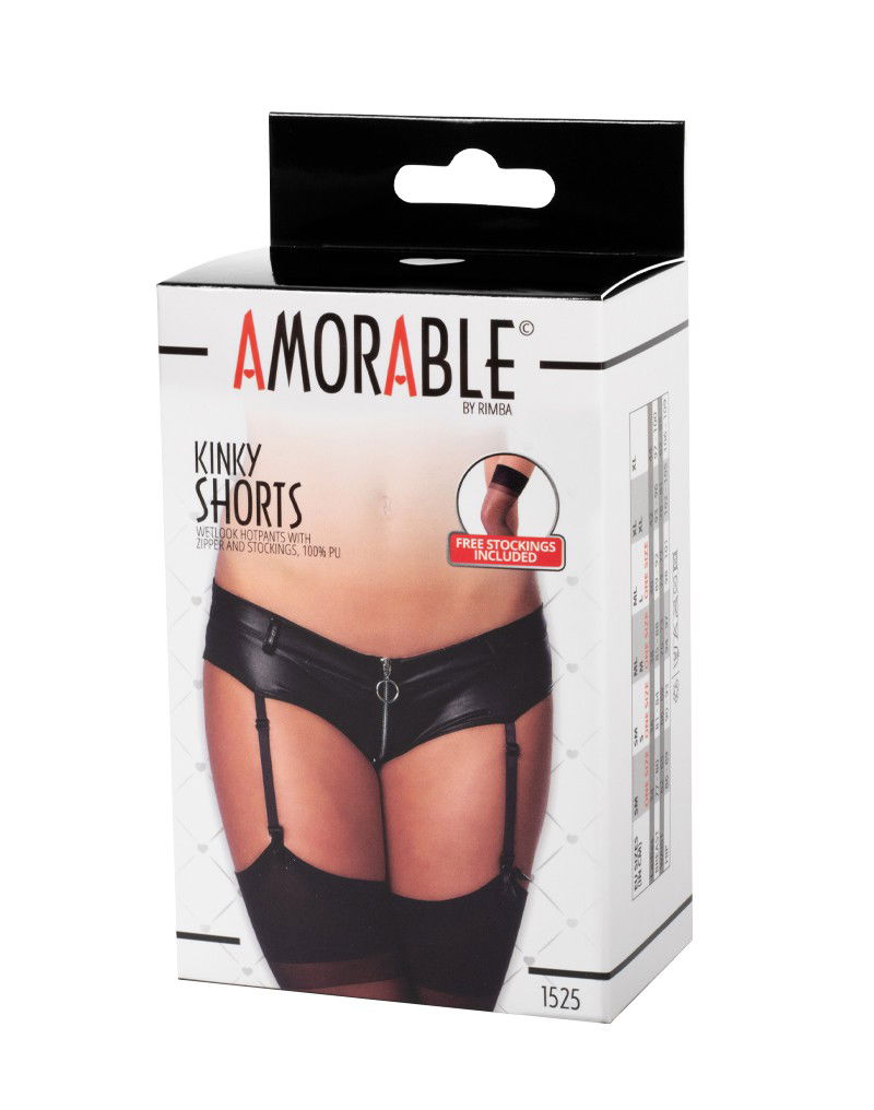 Amorable by Rimba Broekje met Ritssluiting Jarretels en Kousen - Afbeelding 2