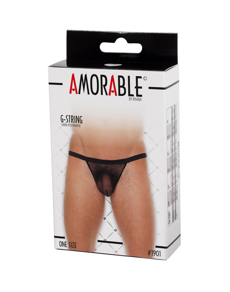 Doorzichtige string One Size Zwart - Afbeelding 2