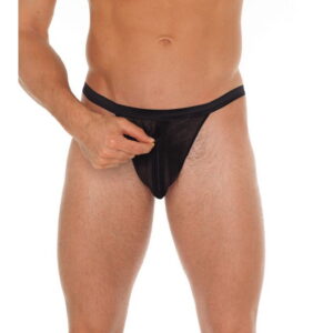 Doorzichtige string met ritssluiting One Size Zwart