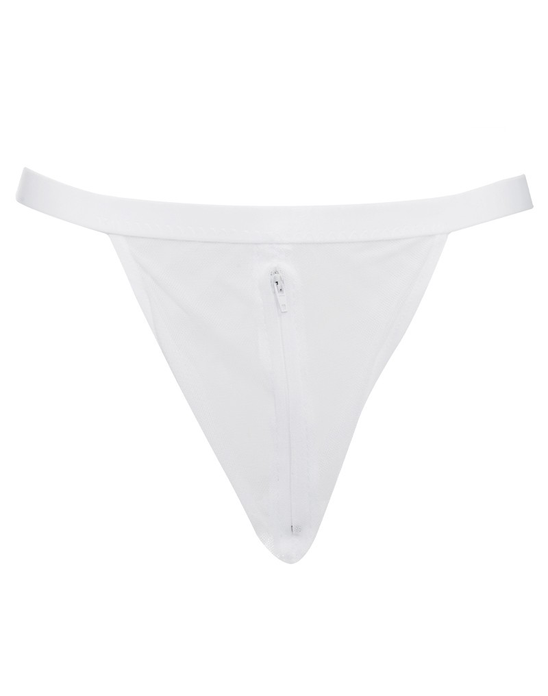 Doorzichtige string met ritssluiting One Size Wit - Afbeelding 3