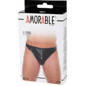 String met lak look Zwart