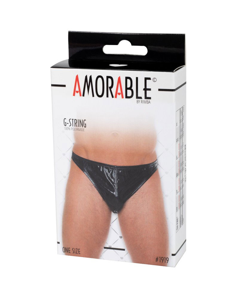 String met lak look Zwart - Afbeelding 2