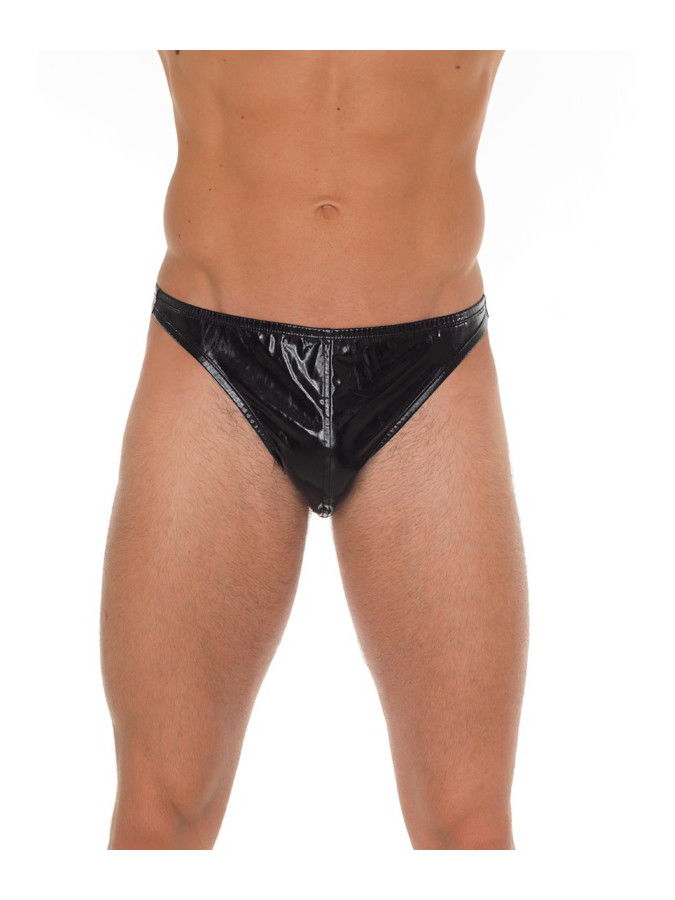 String met lak look Zwart