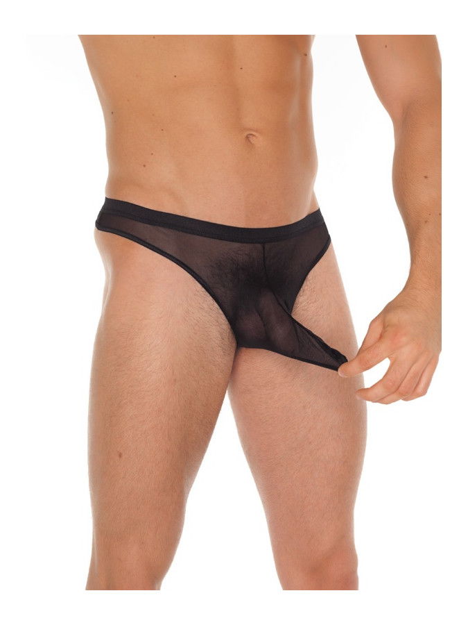 Doorzichtige string met tuit Zwart