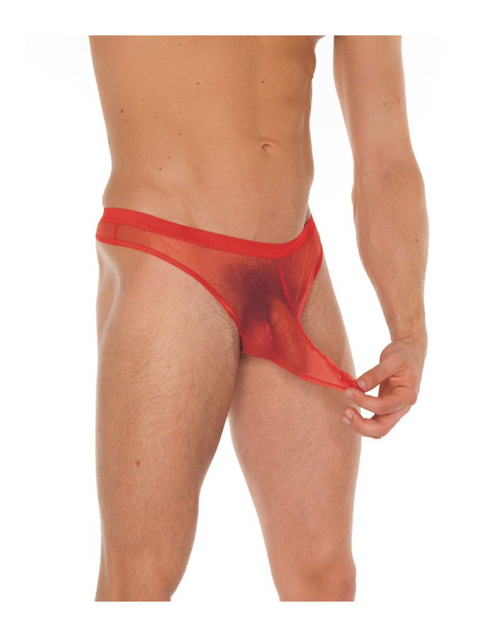 Doorzichtige string met tuit Rood